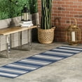 thumbnail image 1 of Romy Striped Indoor/Outdoor Area Rug, 2' x 8', Runner, Montana Navy, 1 of 5