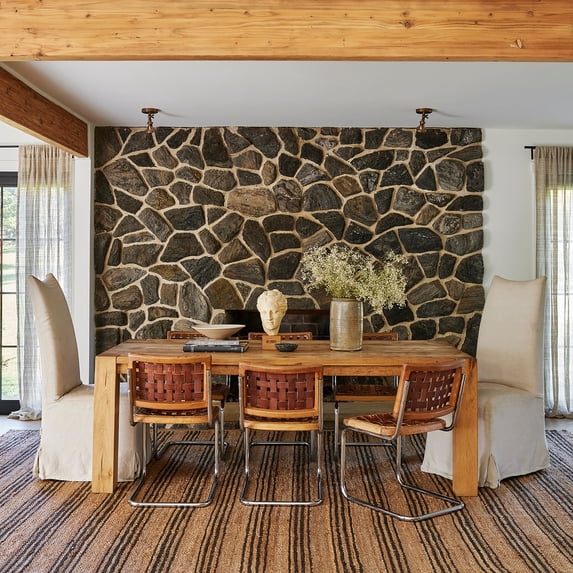 Sycamore Striped Jute Area Rug, 7' 6" x 9' 6", Sandy Natural