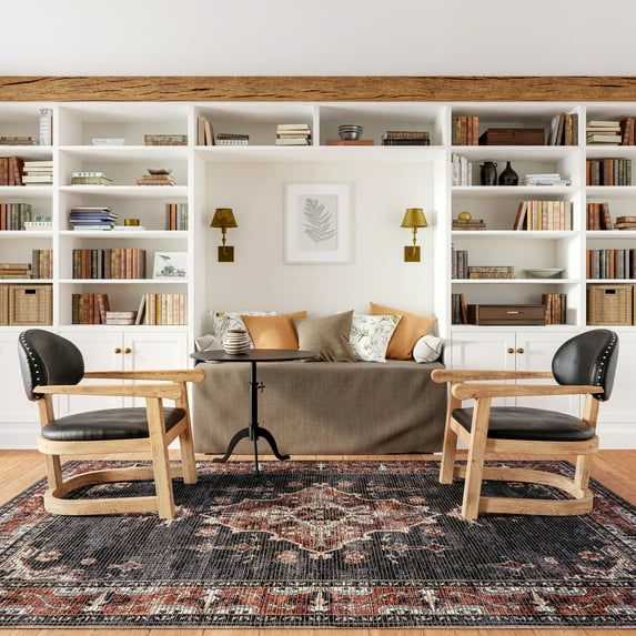 Rugs USA Wild Orchid Machine Washable Area Rug, 8' 10" x 12', Wild Orchid Charcoal