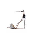 thumbnail image 1 of Lauren Lorraine Bernie Silver Embellished Metallic High Heel Dress Sandals (Silver, 9), 1 of 1