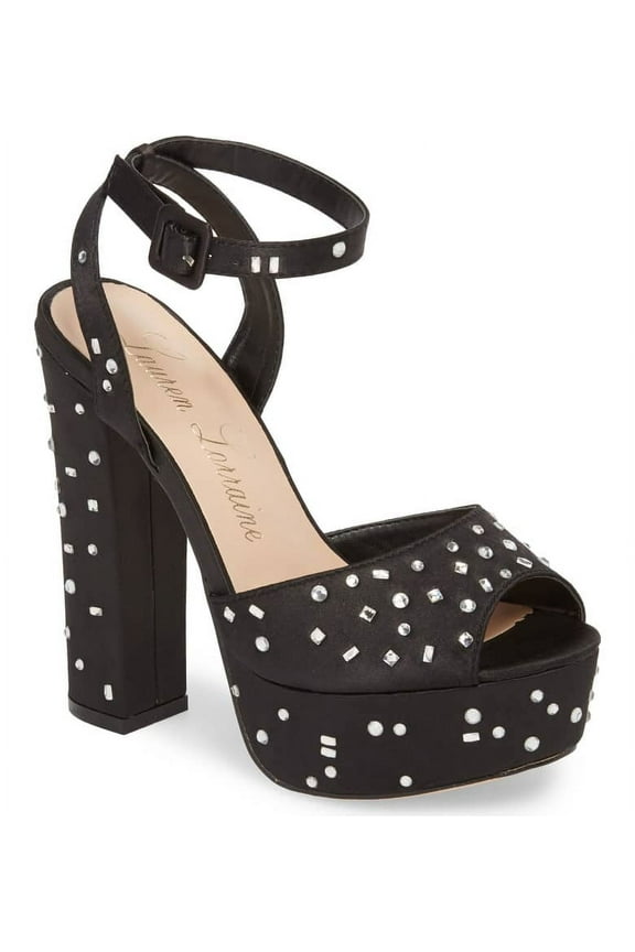 Carrie Black Block Heel Ankle Strap Formal Platform Sandal Black (9, Black)