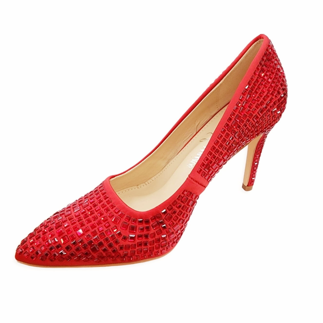 Minishion Women's Rhinestone Dance Shoes - Closed Toe Pumps For Ballroom, Wedding & Formal Events