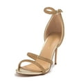thumbnail image 1 of Lauren Lorraine Dria Rhinestone Open Toe Formal Ankle Strap Stiletto Prom Sandal (Gold, 8.5), 1 of 2