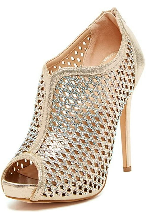 EVA Rhinestone High Platform Peep Toe Glitter Prom Wedding Pump (7.5)