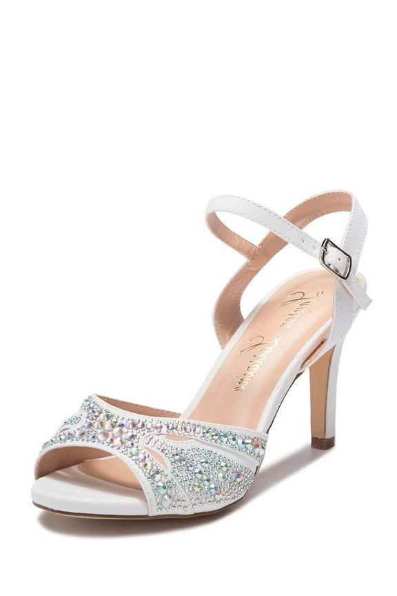 Florence Ankle Strap Sandal Satin Low Heel Prom Wedding Pumps (6.5)