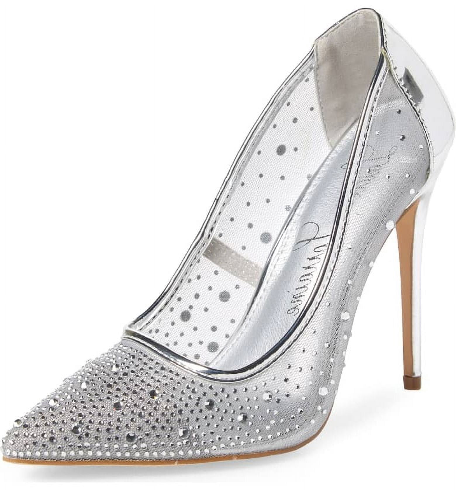 LAURENT- RHINESTONE ROSE POINTED HEELS - BLUE
