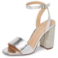 thumbnail image 1 of Lauren Lorraine Julia Sandal Block Heel Crystal Ankle Strap Dress Prom Pumps (8), 1 of 6