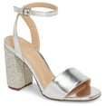 thumbnail image 1 of Lauren Lorraine Julia Silver Sandal Crystal Mid Heel Formal Prom Dress Pumps (9), 1 of 6