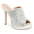 thumbnail image 1 of Lauren Lorraine Mimi White Rhinestone Embellished Slide Mule Sandal Pumps (6.5), 1 of 4