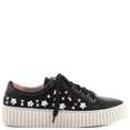 thumbnail image 1 of Lauren Lorraine Pam Black Lace Up Sneakers With Rhinetsone Stones Gem Platform, 1 of 5