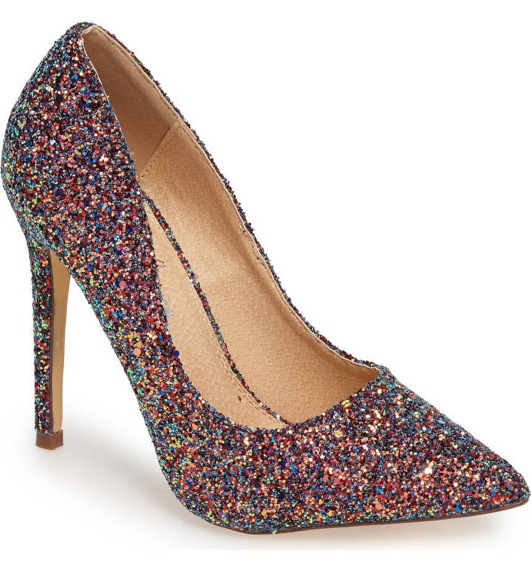 Lauren Lorraine Susan Fuchsia Multi Sparkling Glitter Pointy Toe