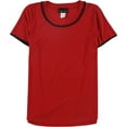 thumbnail image 1 of Lauren M. Petites Womens Piped Pullover Blouse, Red, PM, 1 of 1