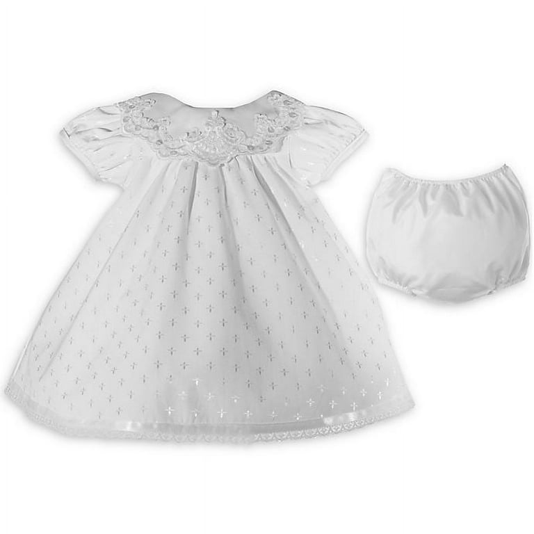 Lauren Madison Size 6 9M Christening Dress and Diaper Cover Set in