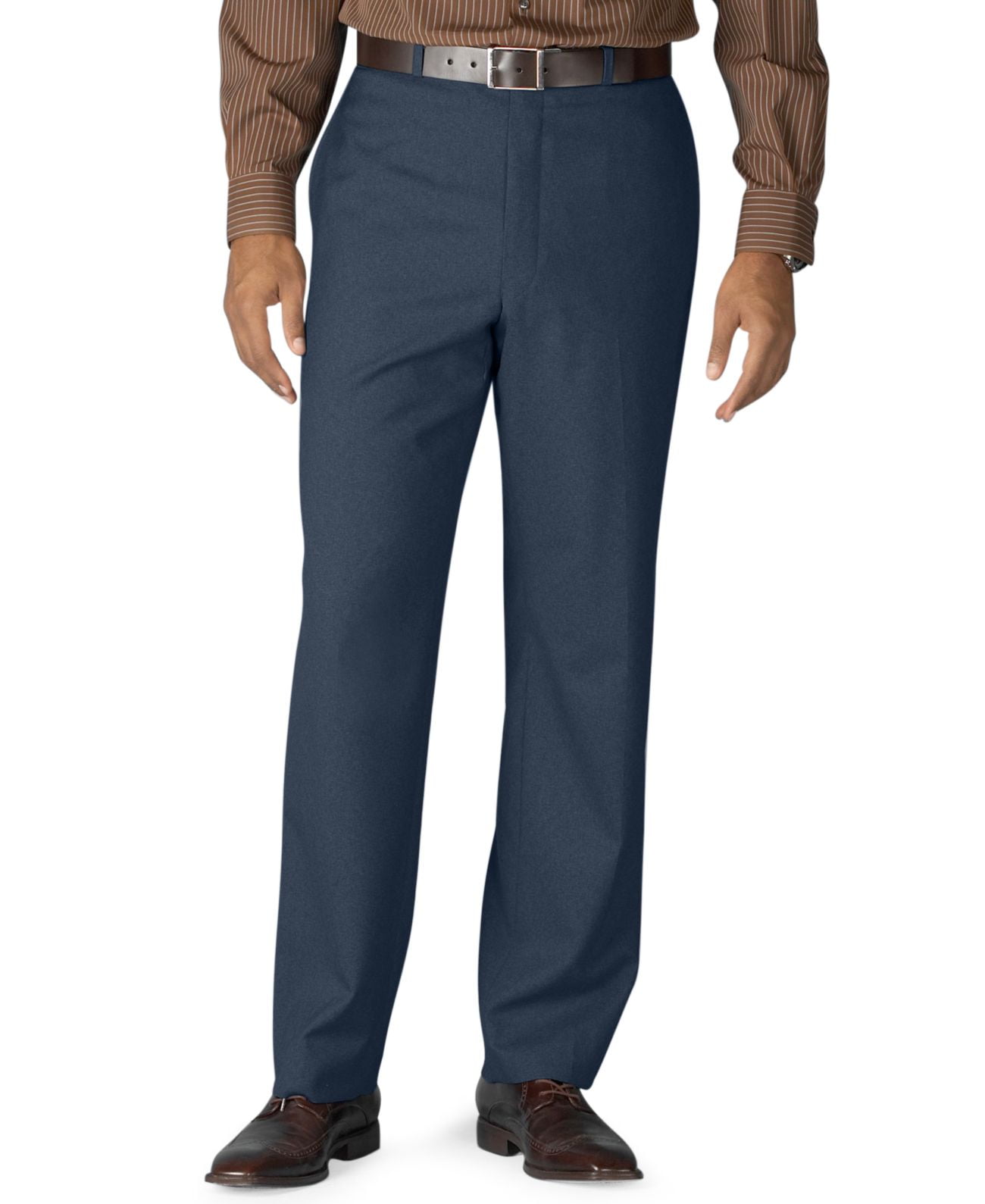 Lauren Ralph Lauren 100% Wool Flat-Front Dress Pants, Navy, 33X30
