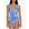 thumbnail image 1 of Lauren Ralph Lauren Women's Ruffle Surplice One-Piece Swimsuit (8, Royal/White), 1 of 4