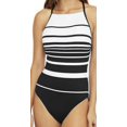 thumbnail image 1 of Lauren Ralph Lauren BLACK/WHITE Gradient High Neck Mio One-Piece Swimsuit, US 16, 1 of 6