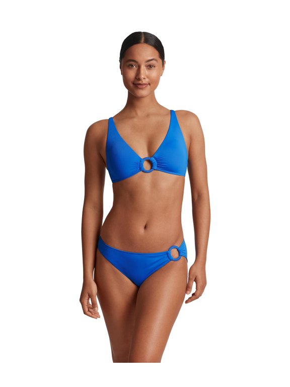 Beach Club Solid Macrame Ring Top for Women Blue 14