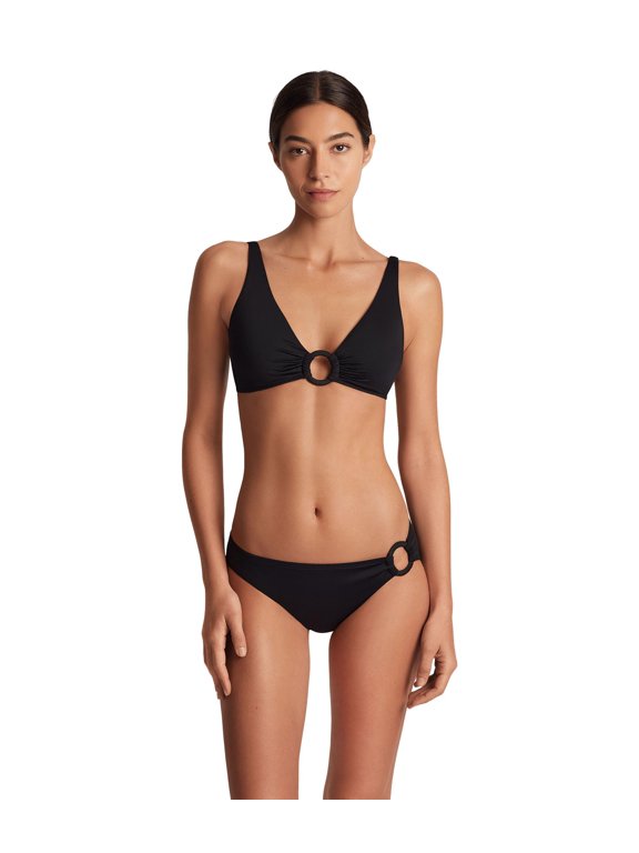 Beach Club Solid Macrame Ring Top for Women - Nylon-Elastane