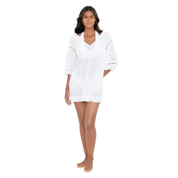 Lauren Ralph Lauren Beach Club Solids Embroidered Dress White SM US 6