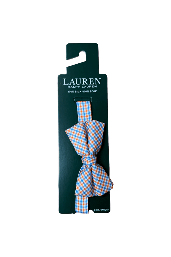 Bow Tie Silk Mens Orange Blue NWT Adjustable 100% Geometric