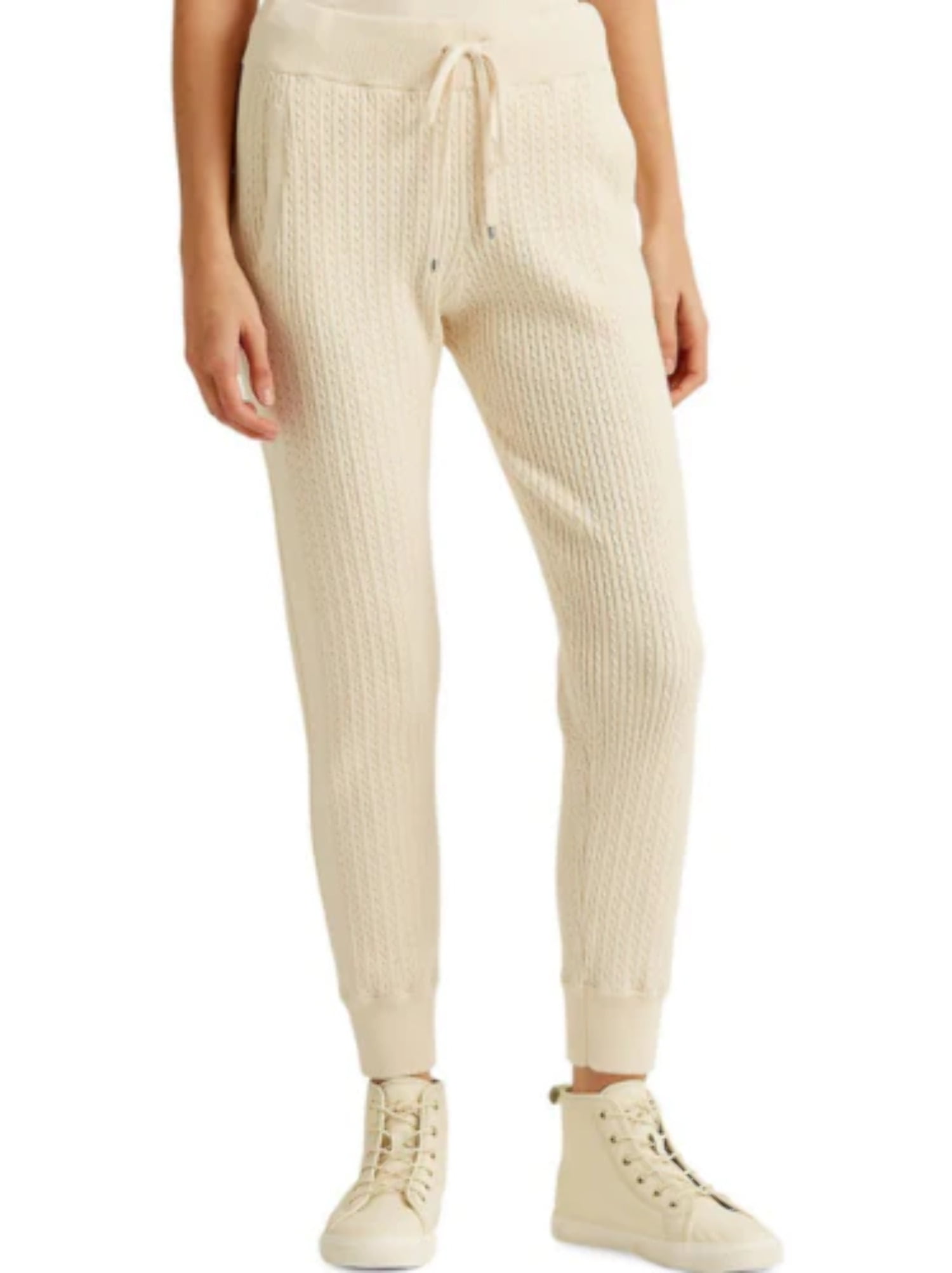 Ralph Lauren Women's Cable Knit Jogger Pants Brown Size X-Large 