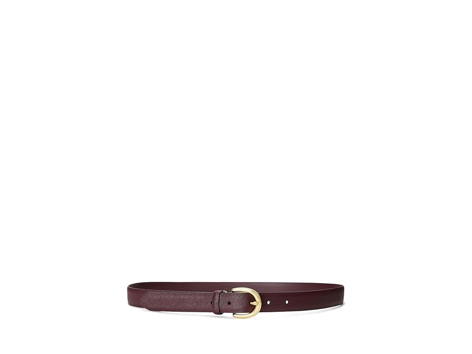 Ralph Lauren women\'s Charm Crosshatch Leather Belt Burgundy Red Size Small Lauren Ralph Lauren Women main image 3