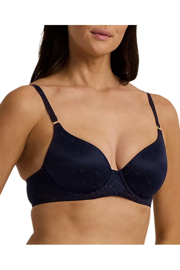Comfort Collection Repeat-Logo T-shirt Bra, 4L0016 - Navy, Size 34B