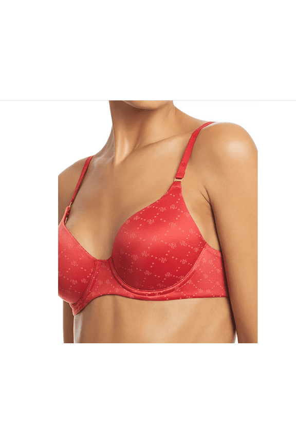 Comfort Collection Repeat-Logo T-shirt Bra, Red, 34C