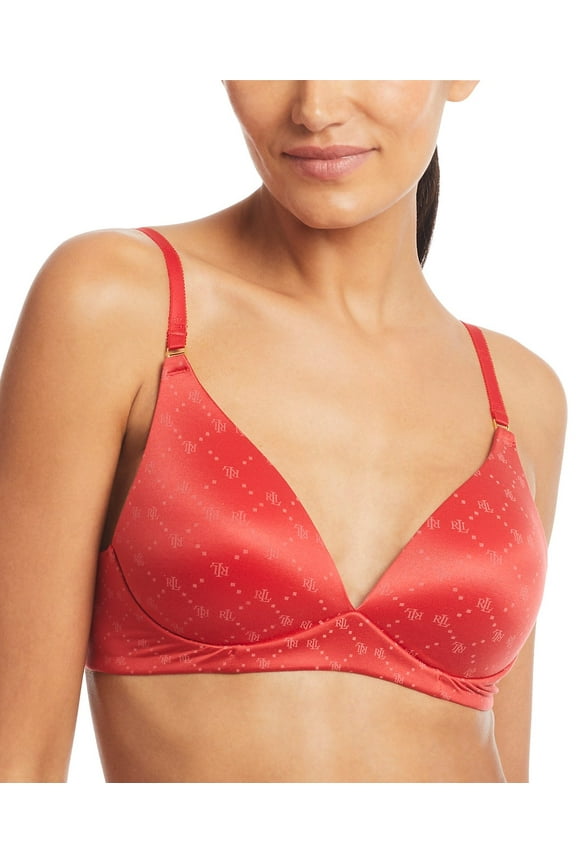 Comfort Collection Repeat-Logo Wireless T-Shirt Bra, 4L0069 - Ruby Red, Size 32B