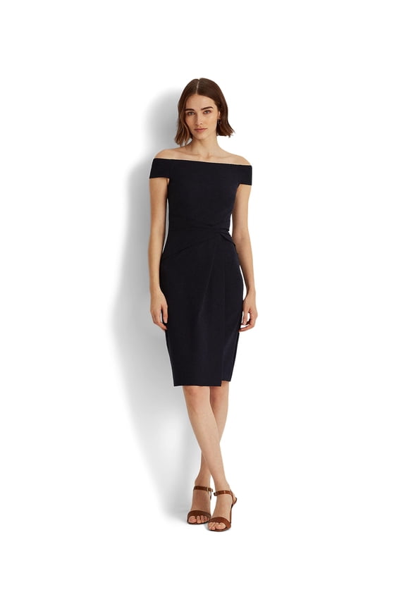 Crepe Off-The-Shoulder Dress Lighthouse Navy 2
