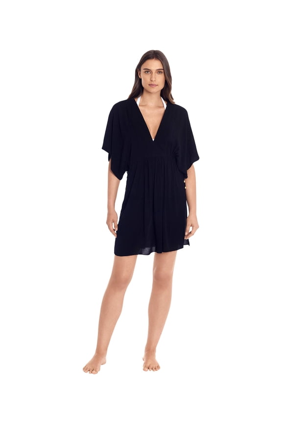 Crinkle Rayon Dress Black XS (US 4)