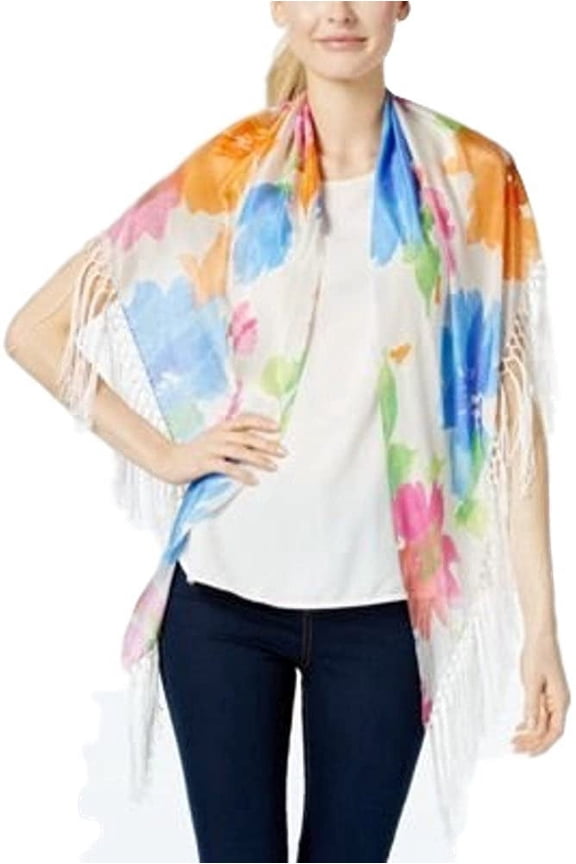 Lauren Ralph Lauren Floral Fringe Triangle Wrap Scarf