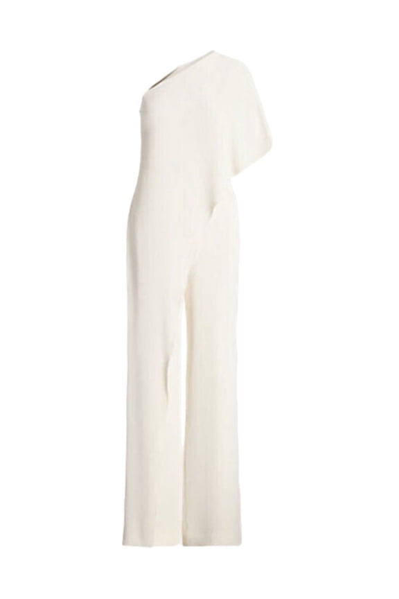 Fluid Asymmetrical Neckline Jumpsuit In Natural Tone (Women's)