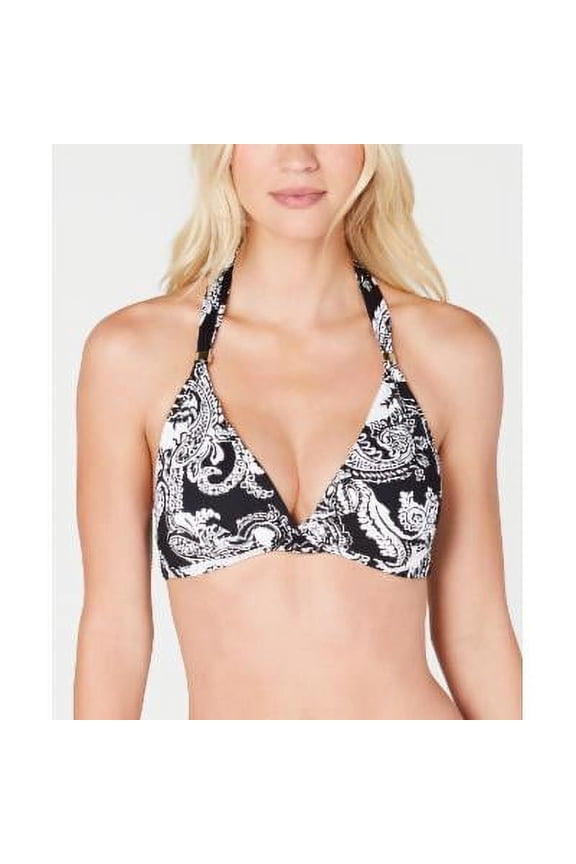 GRAPHIC PAISLEY Print Twist-Front Bikini Swim Top, US 4