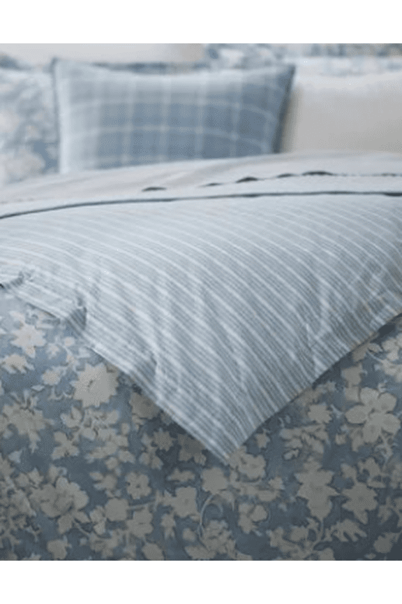 Heather Reversible 3-Pc. Comforter Set, Full/Queen - Blue