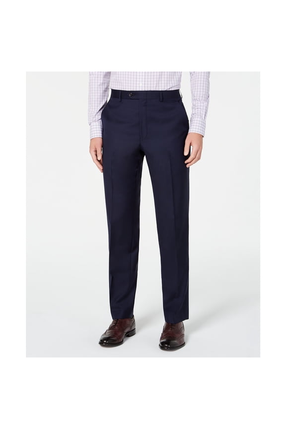 Men's Classic-Fit Stretch Suit Pants Navy B4HP $190 (Regular,33,32 in)