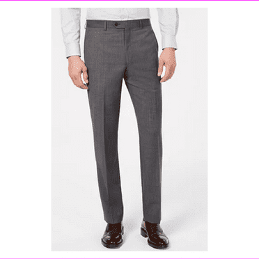 Lauren Ralph Lauren Men's Classic-Fit UltraFlex Stretch Gray Sharkskin Flat 42W