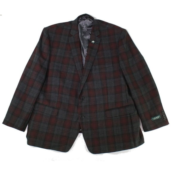 Lauren Ralph Lauren Men's Classic-Fit UltraFlex Stretch Plaid Sport Coat Red Size 40 R/M37.5
