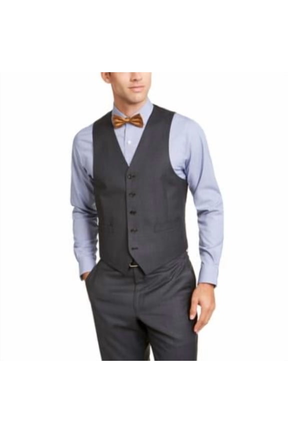Men's Classic-Fit UltraFlex Stretch Suit Vests XL Charcoal