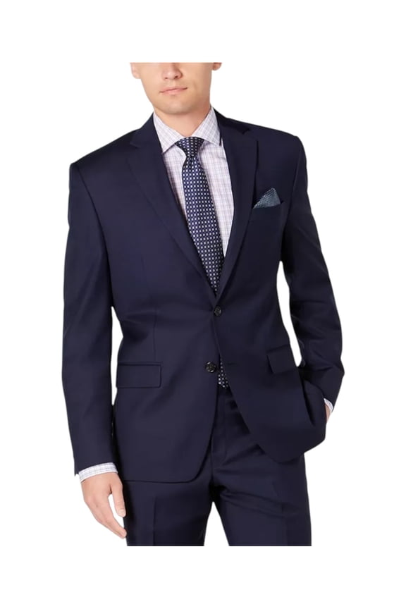 Men's Classic-Fit Stretch Suit Jacket Blue B4HP $450 (Short,42)