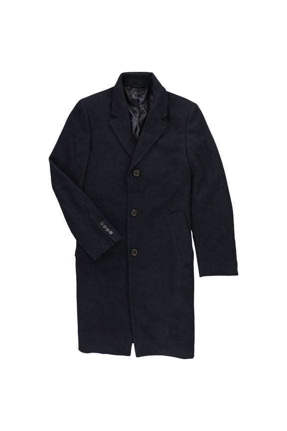 Lauren Ralph Lauren Mens Luther Luxury Blend Overcoat Coat Herringbone Blue 36R