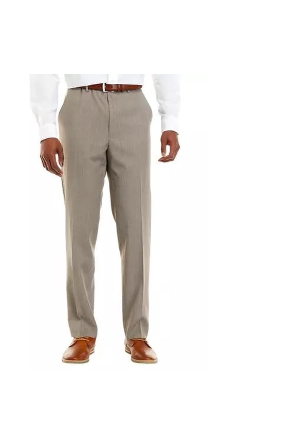 Men's Tan Tic Weave Slacks Tan B4HP $190 (Regular,32,32 in)