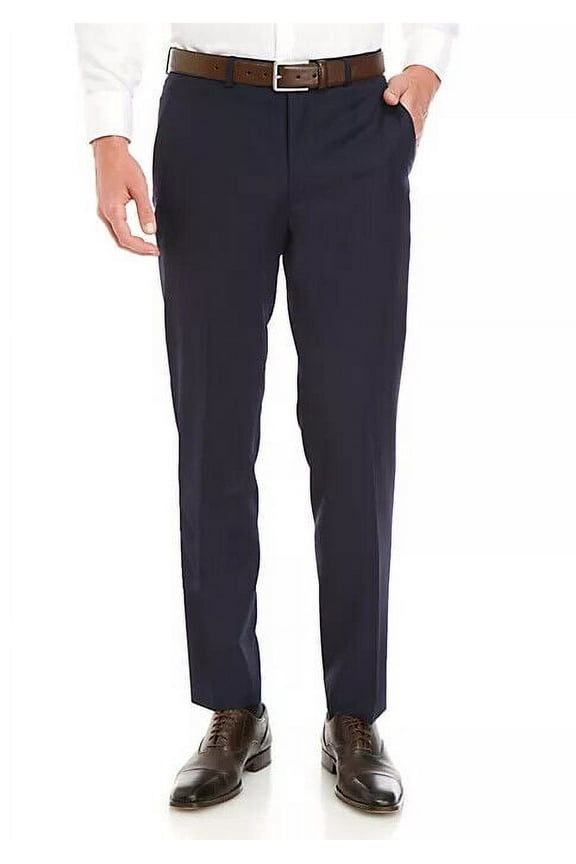 Men's UltraFlex Stretch Flat Front Suit Pants in Navy-56x32