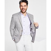 Lauren Ralph Lauren Mens UltraFlex Stretch Grey Plaid Sport Coat - Oatmeal 43R