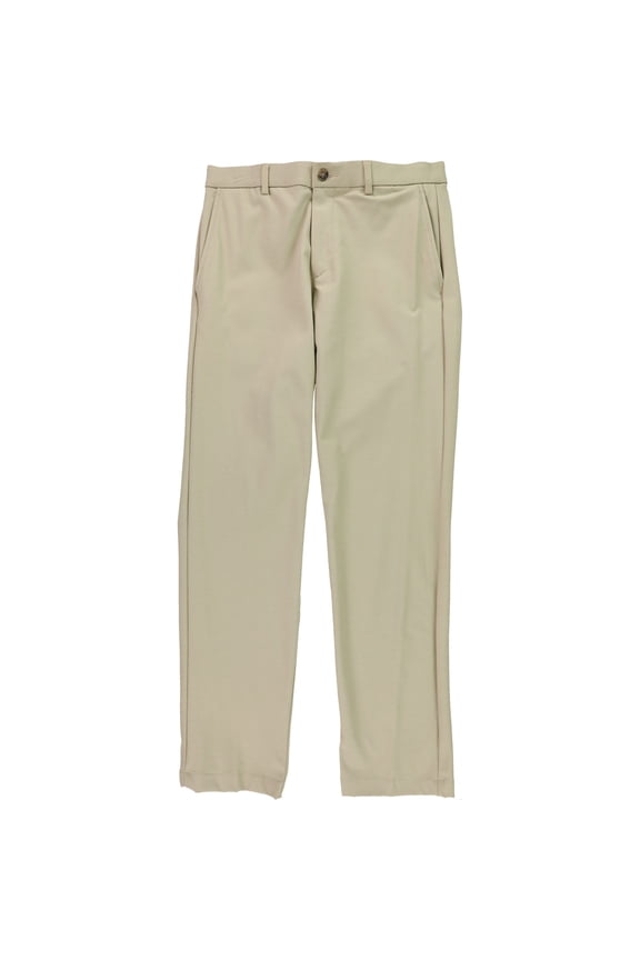 Mens Cotton Stretch Dress Pants Slacks, Beige, 40W x 32L