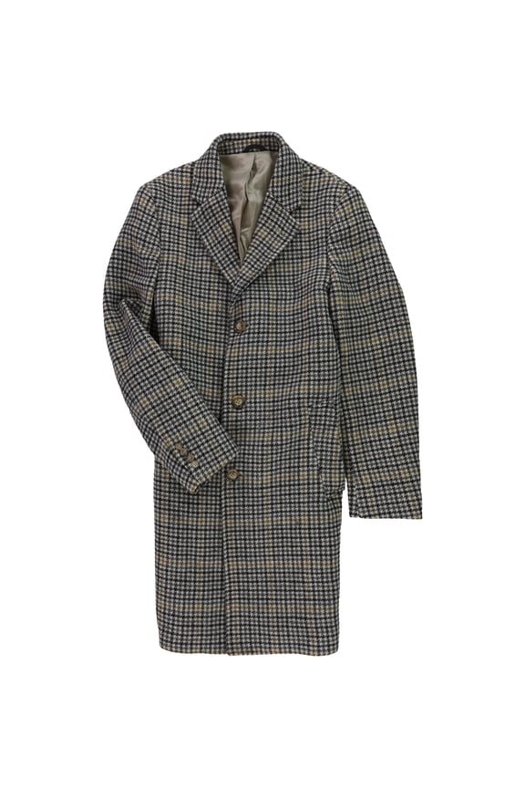 Mens Houndstooth Print Coat, Multicoloured, 40 Short