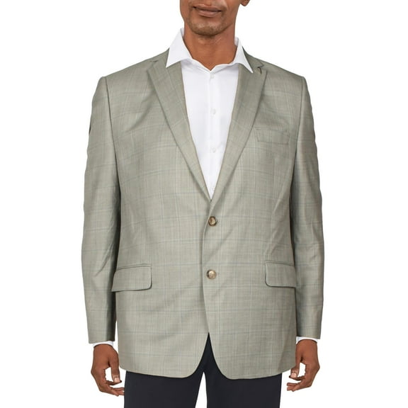 Lauren Ralph Lauren Mens Lancaster Wool Blend Plaid Two-Button Blazer