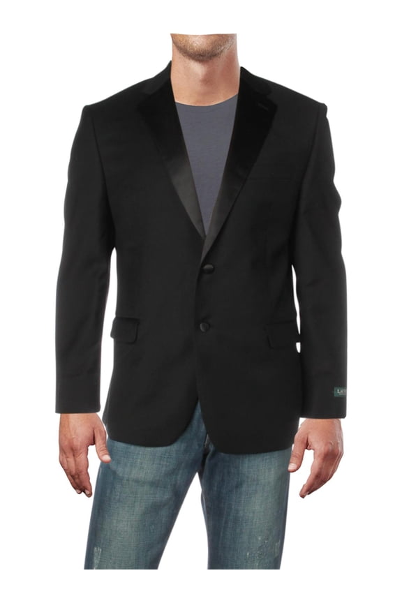 Mens Lansing Lined Wool Two-Button Suit Jacket