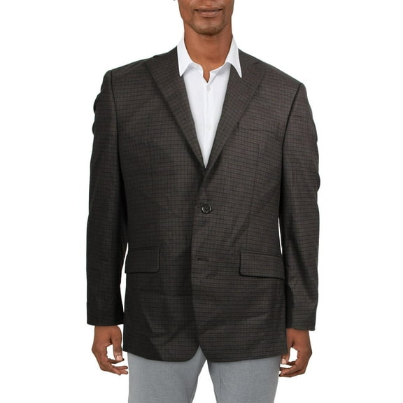 Lauren Ralph Lauren Mens Lexington Checkered Classic Fit Two-Button Blazer
