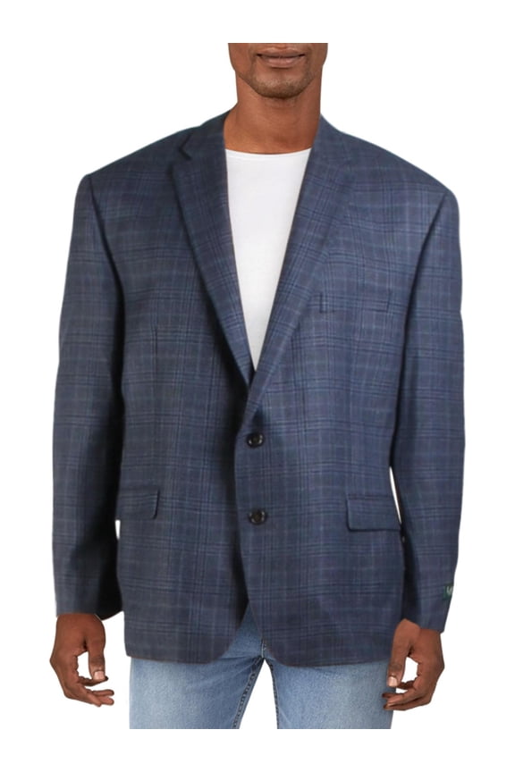Mens Lexington Wool Blend Plaid Two-Button Blazer